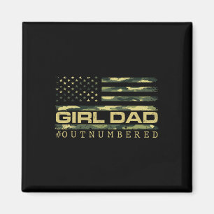 Tarnkappen-Mädchen-Vater Amerikanische USA-Flagge Magnet