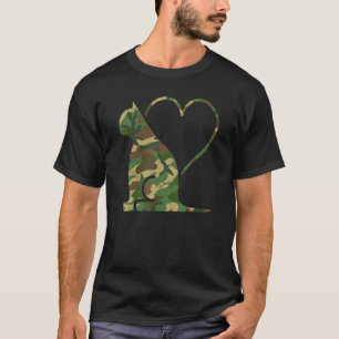 Tarnkatze mit Herz Tarnung Katzen Tiere T-Shirt