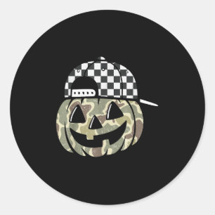Tarnkürbis Jack O Laterne Gesicht Tarnung Hallowee Runder Aufkleber