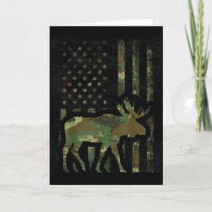 Tarnmuster-amerikanische Flagge-Elchjagd-Geschenk Karte