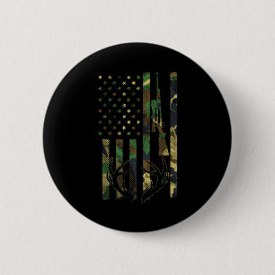 Tarnmuster-amerikanische-Flagge-Gewehr-Geweih-Hirs Button
