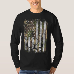 Tarnmuster-amerikanische Flagge Golf Vintage Golfe T-Shirt