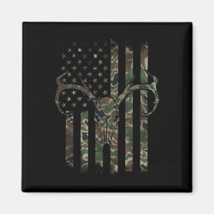 Tarnmuster-amerikanische-Flagge-Hirsch-Schädel-Elc Magnet