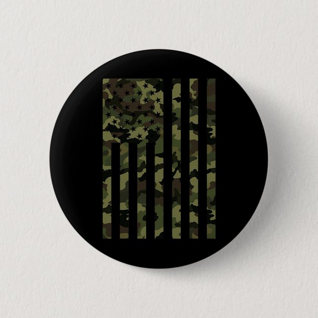 Tarnmuster-amerikanische Flagge USA Tarnung Männer Button (Vorderseite)
