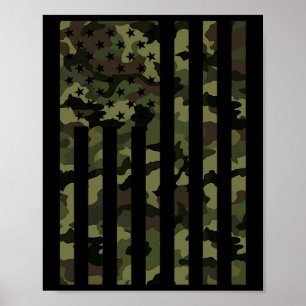 Tarnmuster-amerikanische Flagge USA Tarnung Männer Poster