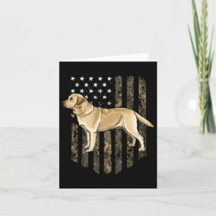 Tarnmuster-amerikanische Flagge Yellow Labrador Re Karte