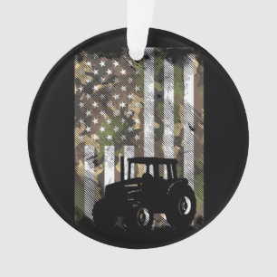 Tarnmuster-Flagge-Traktor-Vintage-Bauernhof-LKW-Pa Ornament