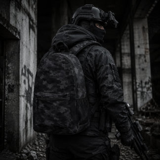Tarnmuster für Black Ops-Stealth-Kampfeinsätze Bedruckter Rucksack