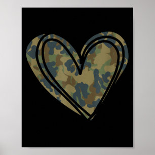 Tarnmuster-Herz Valentinstag Poster