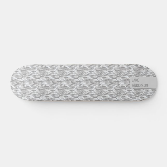 Tarnmuster in dreifachem Grau Skateboard (Horizontal)