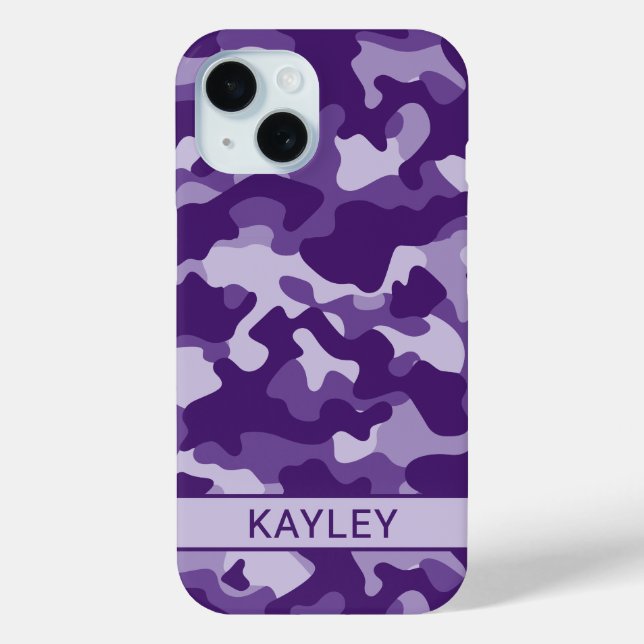 Tarnmuster in Lila personalisiert Case-Mate iPhone Hülle (Rückseite)