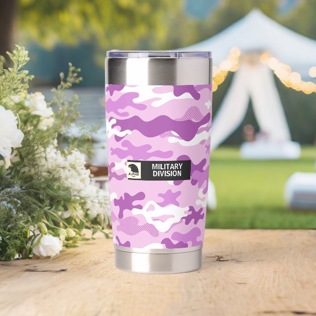 Tarnmuster in Lila Thermobecher (Hochzeit (gedreht))