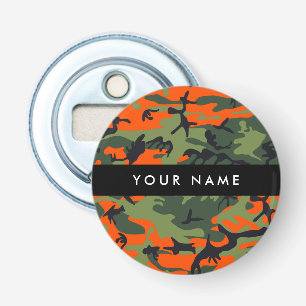 Tarnmuster in Orange, Ihr Name, Personalisieren Flaschenöffner
