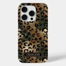 Tarnmuster Leopardenprint monogrammiert Case-Mate iPhone Hülle