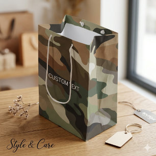 Tarnmuster-Mittelgroße Geschenktasche mit individu Mittlere Geschenktüte