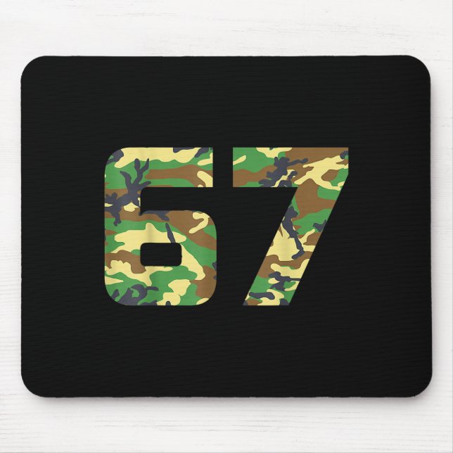 Tarnmuster Nummer 6 7 Lustiges Meme Kostüm Six Sev Mousepad (Vorne)