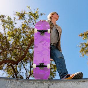 Tarnmuster Pastell-Lila Abstraktes Muster Skateboard