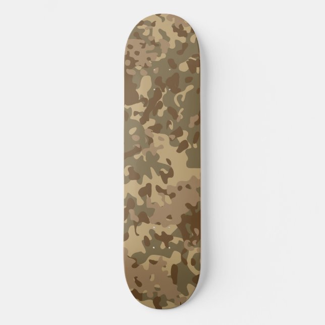 Tarnmuster-Skateboard Braun Beige Grün Skateboard (Vorderseite)
