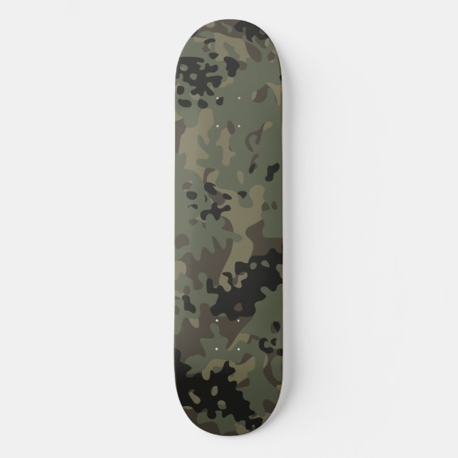Tarnmuster-Skateboard Grün Schwarz Braun Skateboard (Vorderseite)