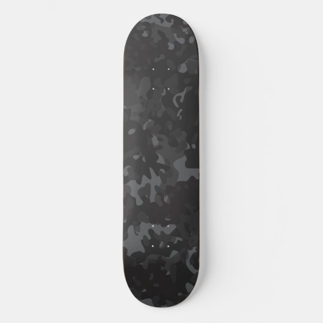 Tarnmuster-Skateboard Schwarz Grau Skateboard (Vorderseite)