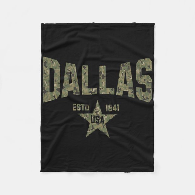 Tarnmuster-Souvenir USA Stern Dallas Texas  Fleecedecke (Vorderseite)
