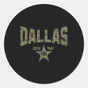 Tarnmuster-Souvenir USA Stern Dallas Texas  Runder Aufkleber