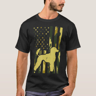 Tarnmuster US-Flagge Pudel Vintage Patriotischer H T-Shirt