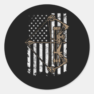 Tarnmuster-USA-Flagge-Bogen-Compoundbogen - Bogenj Runder Aufkleber