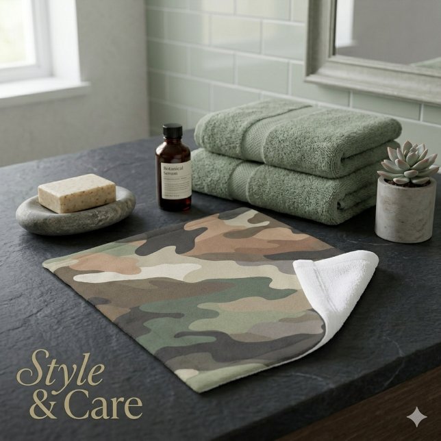 Tarnmuster Waschlappen Tägliches Badezimmer-Essent (Camouflage Wash Cloth Everyday Bathroom Essential)