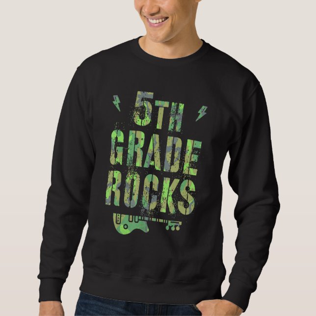 Tarnung 5. Klasse Rocks Camp Lehrer Team Fünftkläs Sweatshirt (Vorderseite)