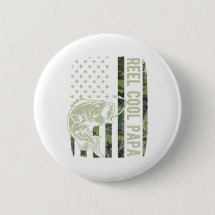 Tarnung Amerikanische Flagge Vatertag Reel Cool Pa Button