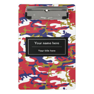 Tarnung, Blau Weiß Rot Gold, Militär, Armee Mini Klemmbrett