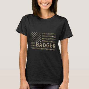 Tarnung Dachs Tarnung USA-Flagge Tierliebhaber T-Shirt