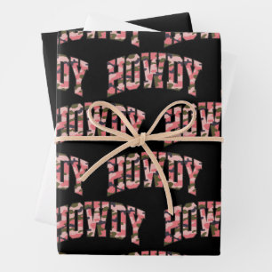 Tarnung Howdy Pink Preppy-Tarnung Weihnachten Geschenkpapier Set