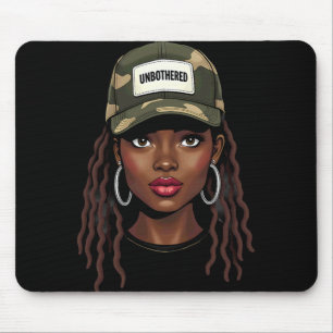 Tarnung Juneteenth Unbesorgt Schwarzes Mädchen Loc Mousepad