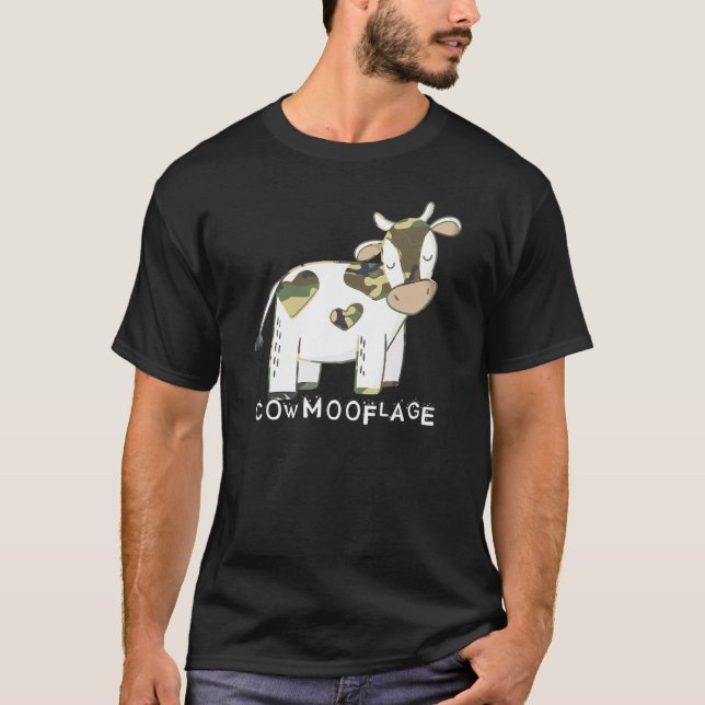 Tarnung Pun Tarnung Kuh T-Shirt (Vorderseite)
