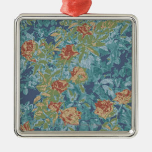 Tarnung und Blumen Silbernes Ornament