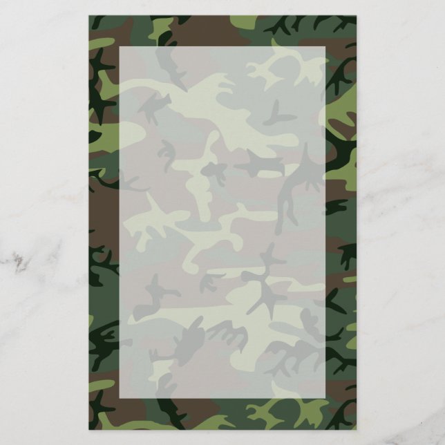 Tarnungs-Camouflage-Grün-Brown-Muster Briefpapier (Vorderseite)