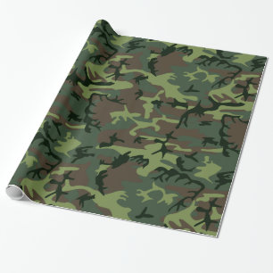 Tarnungs-Camouflage-Grün-Brown-Muster Geschenkpapier