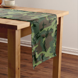 Tarnungs-Camouflage-Grün-Brown-Muster Mittelgroßer Tischläufer