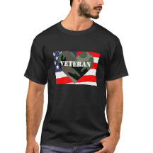 Tarnungs-Herz-Veteranen-Shirt