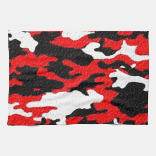 Tarnungs-Rot-Muster Geschirrtuch (Horizontal)