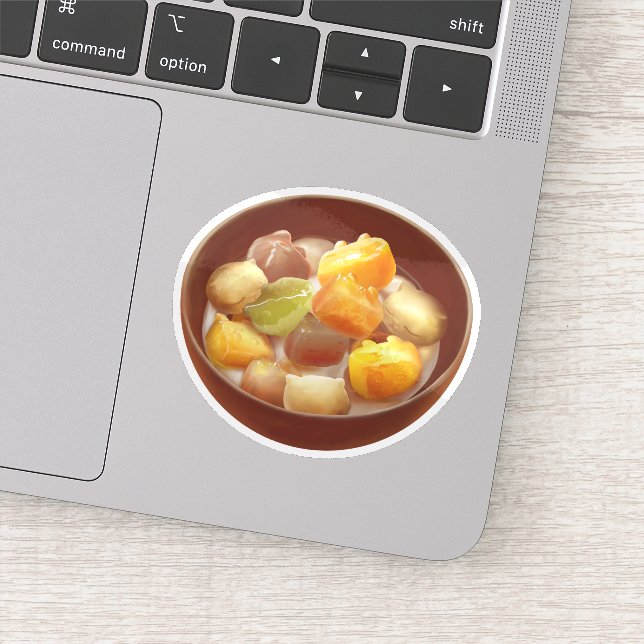 Taro Ball Dessert Illustration Aufkleber (Detail)