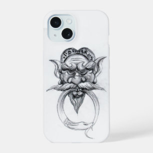 TAROT/ANTIK FANTASY GROTESKE MASKE Schwarz Weiß iPhone 15 Hülle