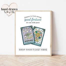 Tarot Baby Shower Diaper Raffle Table Sign Poster
