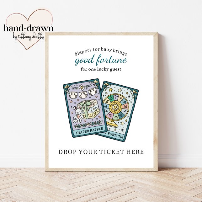 Tarot Baby Shower Diaper Raffle Table Sign Poster (Von Creator hochgeladen)