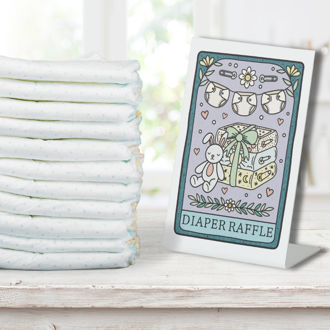 Tarot Baby Shower Diaper Raffle Table Sockelschild (Von Creator hochgeladen)