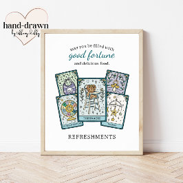 Tarot Baby Shower Frameable Food Table Sign Poster