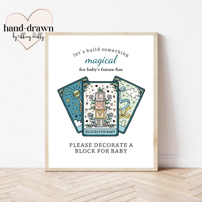 Tarot Baby Shower Framework Blocks für Baby-Signat Poster (Von Creator hochgeladen)