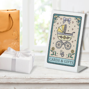 Tarot-Baby-Shower-Karten und Geschenke-Tisch Sockelschild
